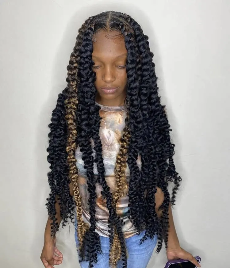 Blonde and black jumbo passion braids 