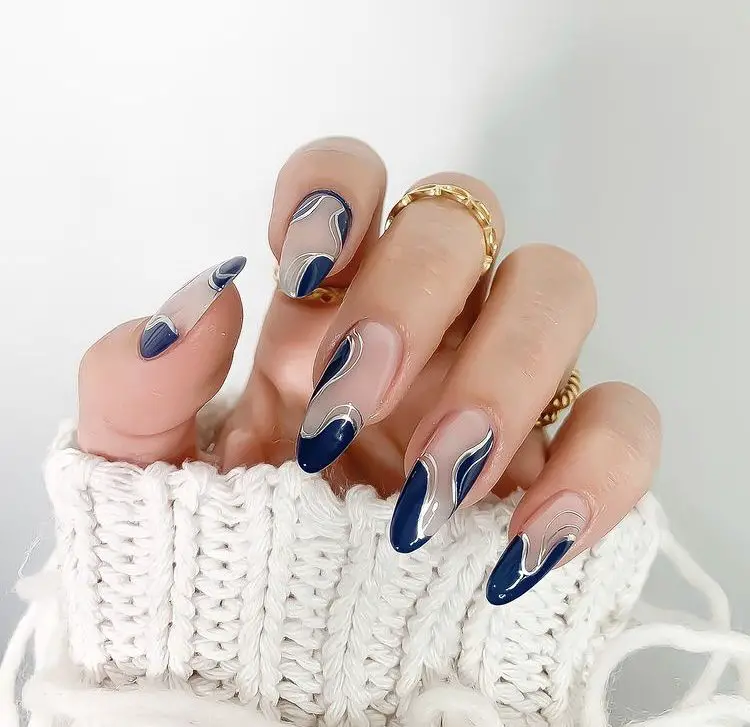 The top navy blue nails designs and navy blue nail ideas to try