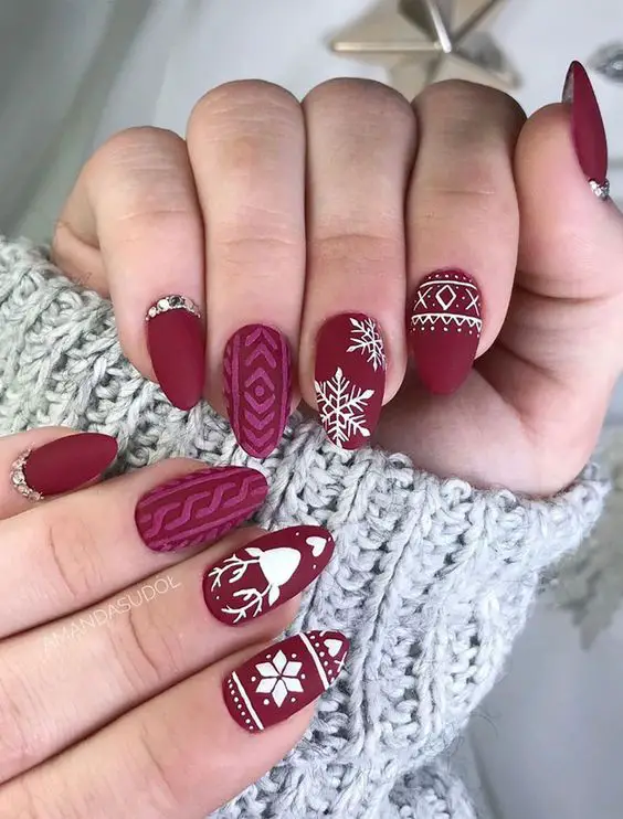 christmas acrylic nails