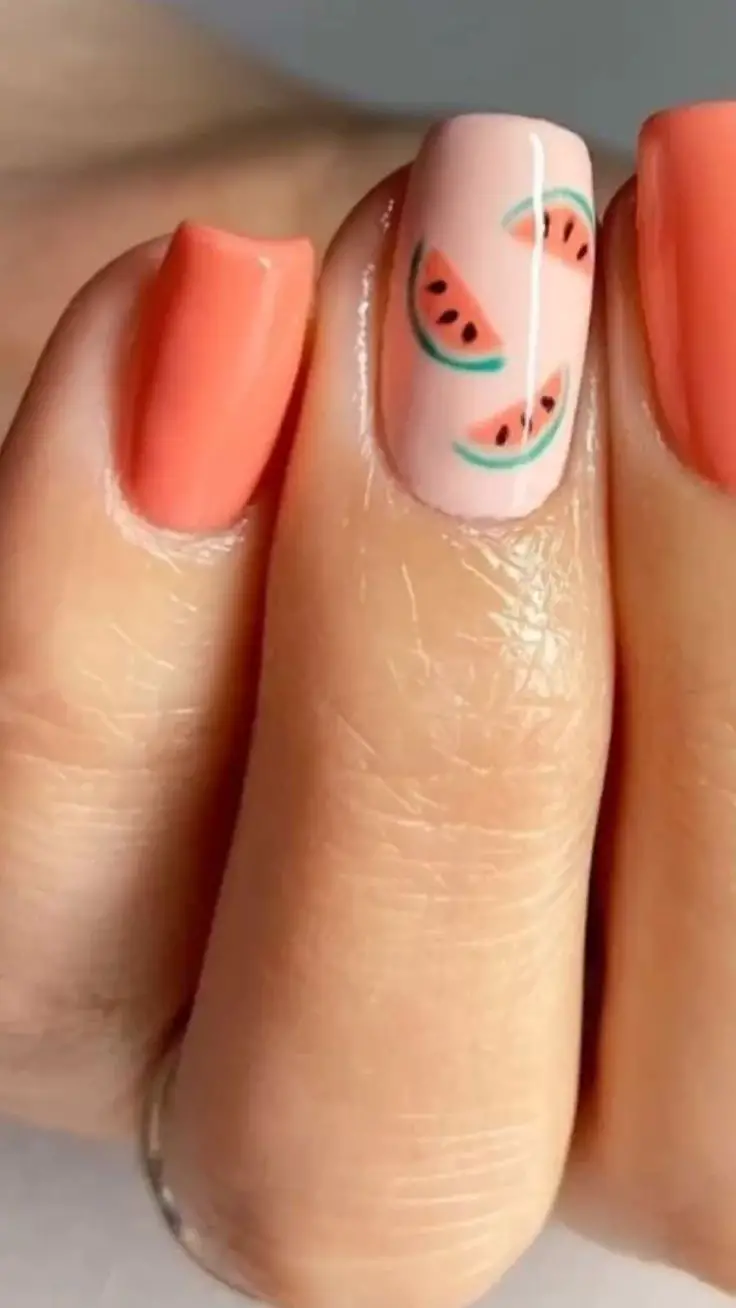 See these watermelon nails, watermelon nail art, and fruit nails 