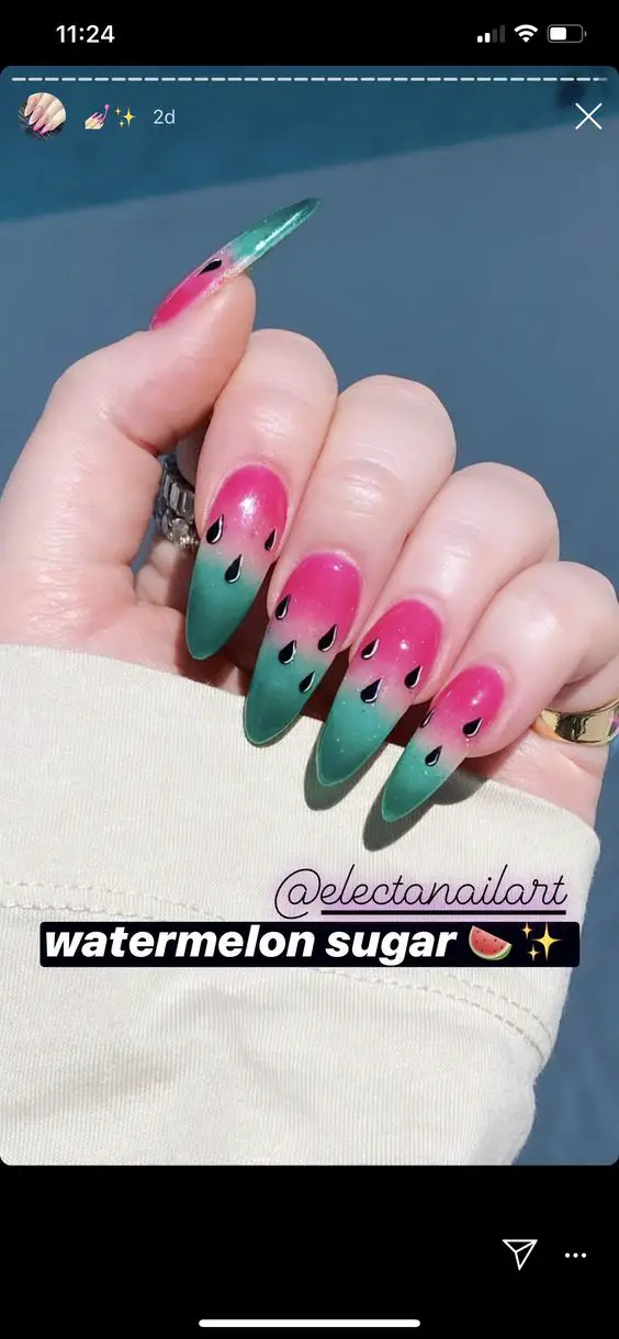 See these watermelon nails, watermelon nail art, and fruit nails 