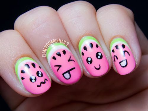 See these watermelon nails, watermelon nail art, and fruit nails 