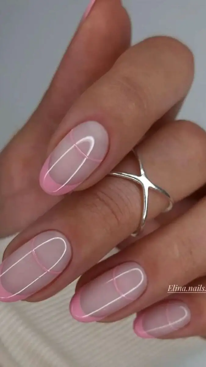 pink tip nails, pink french tip nails, pink nails