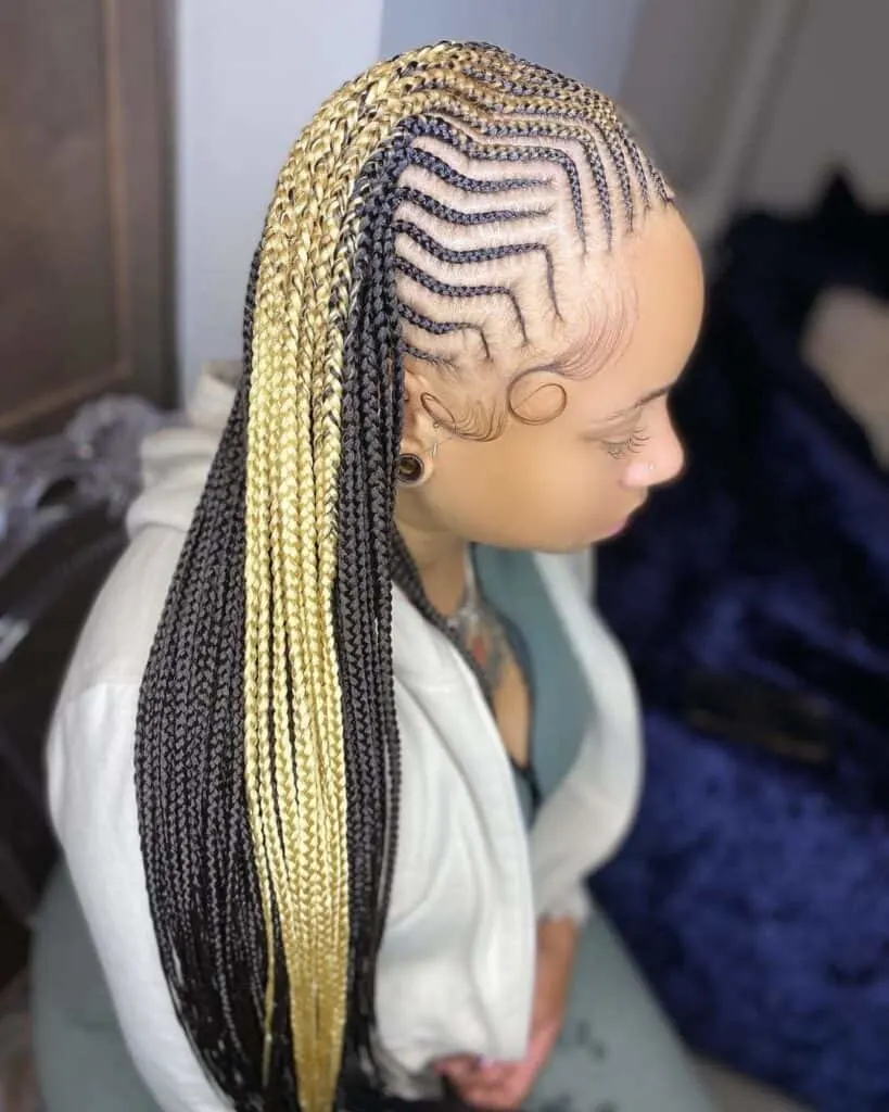 blonde peekaboo fulani braids 