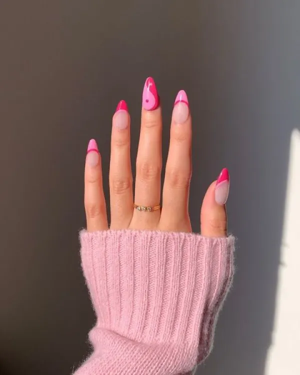 The top hot pink nails, neon pink nails, hot pink nail designs, and neon pink nail designs