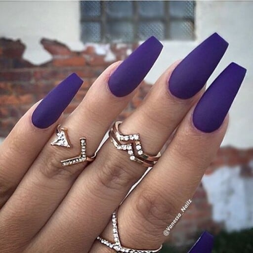 Trending beautiful purple nails for inspiration - True Purple