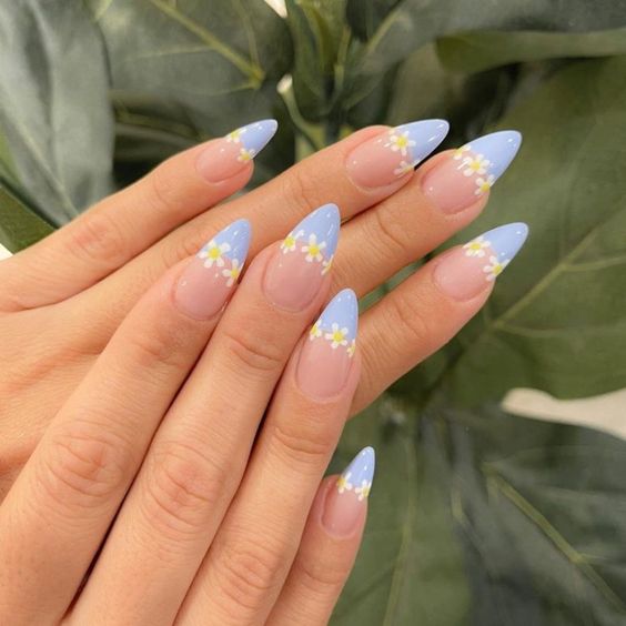 The top blue nails and blue nail ideas including light blue nails, blue acrylic nails, blue nail designs, blue nail art, trendy blue nails, royal blue nails, and short blue nails