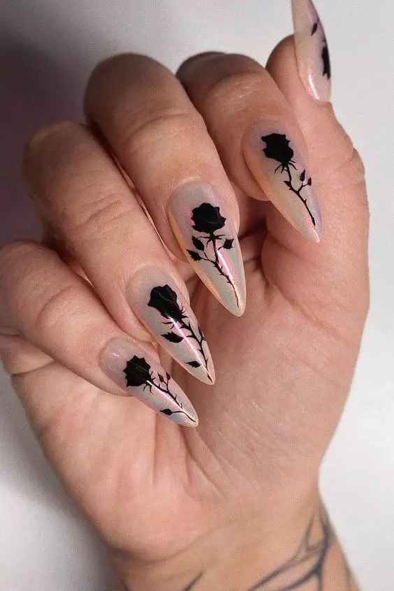 The prettiest pink rose nails and rose nail designs for your next manicure