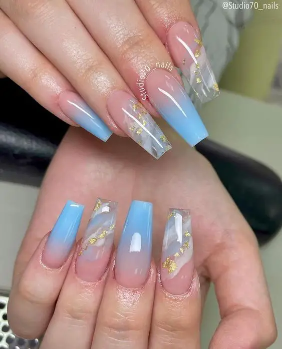 Baby blue nails and baby blue nail designs