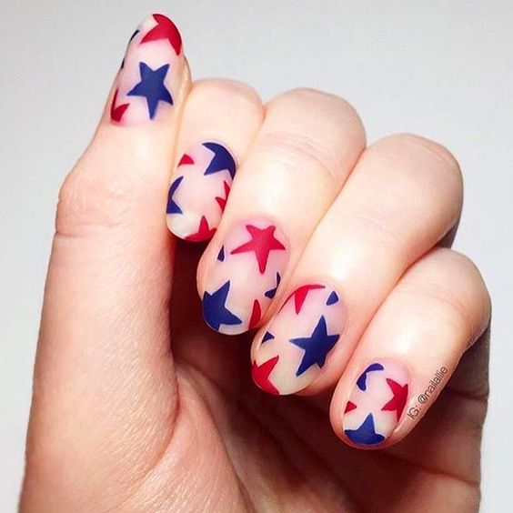 4th of July nails | red, white, and blue nails