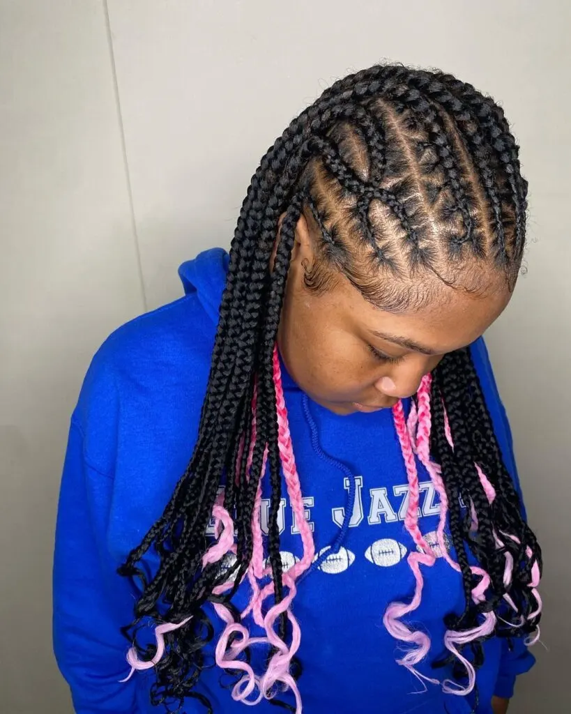 pink peekaboo tribal braids