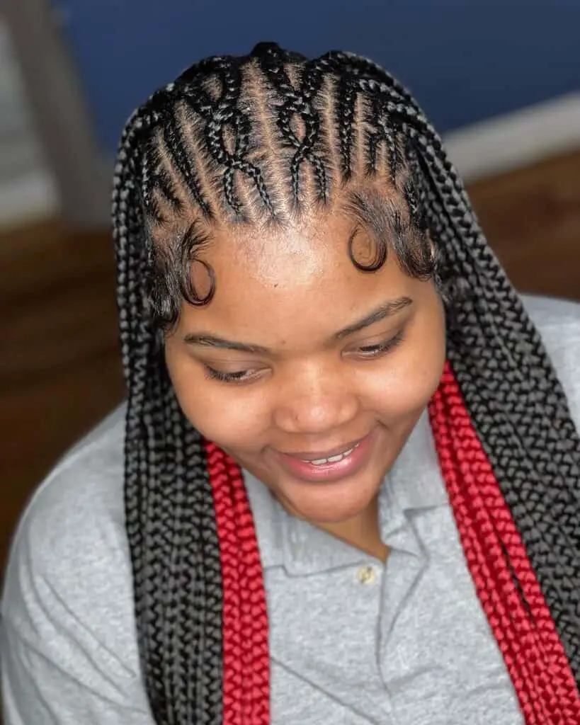 peekaboo criss cross Fulani braids