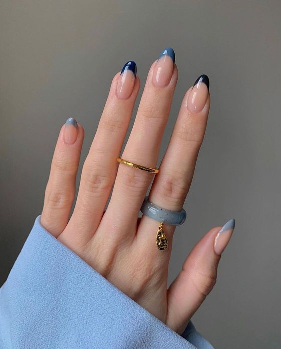 The top blue nails and blue nail ideas including light blue nails, blue acrylic nails, blue nail designs, blue nail art, trendy blue nails, royal blue nails, and short blue nails