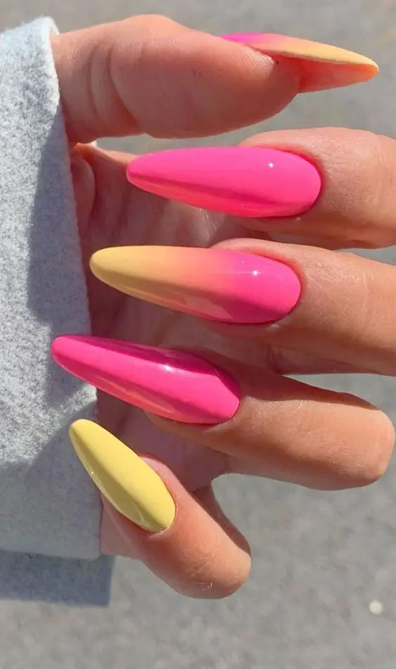 The top hot pink nails, neon pink nails, hot pink nail designs, and neon pink nail designs