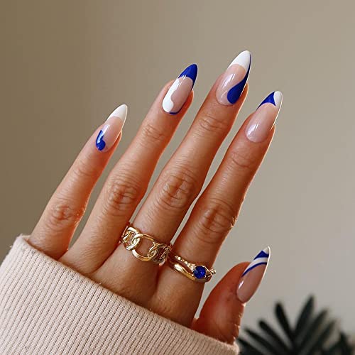 blue and white nails, white and blue nails, blue nails, white nails