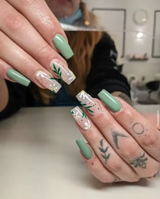 The top sage green nails and sage green nail designs to check out