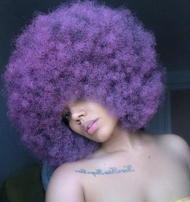 Big Afro purple hair dye