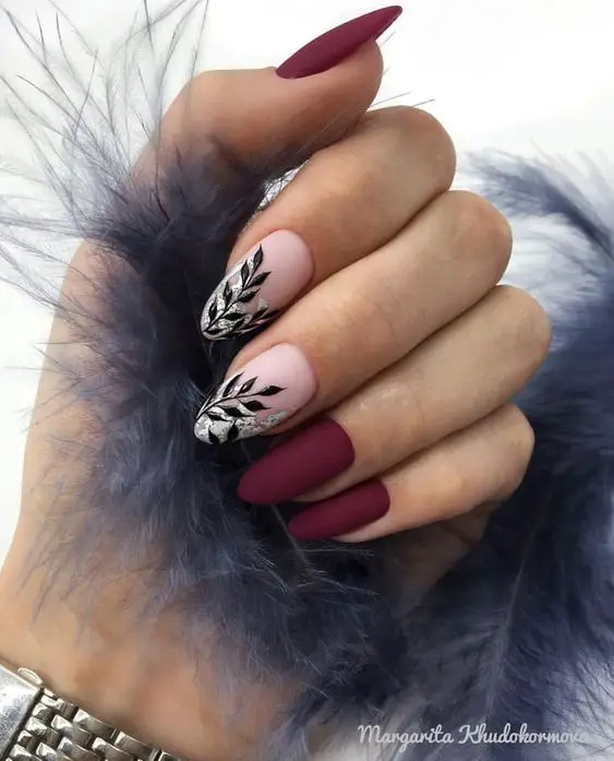 burgundy nails and burgundy nails designs