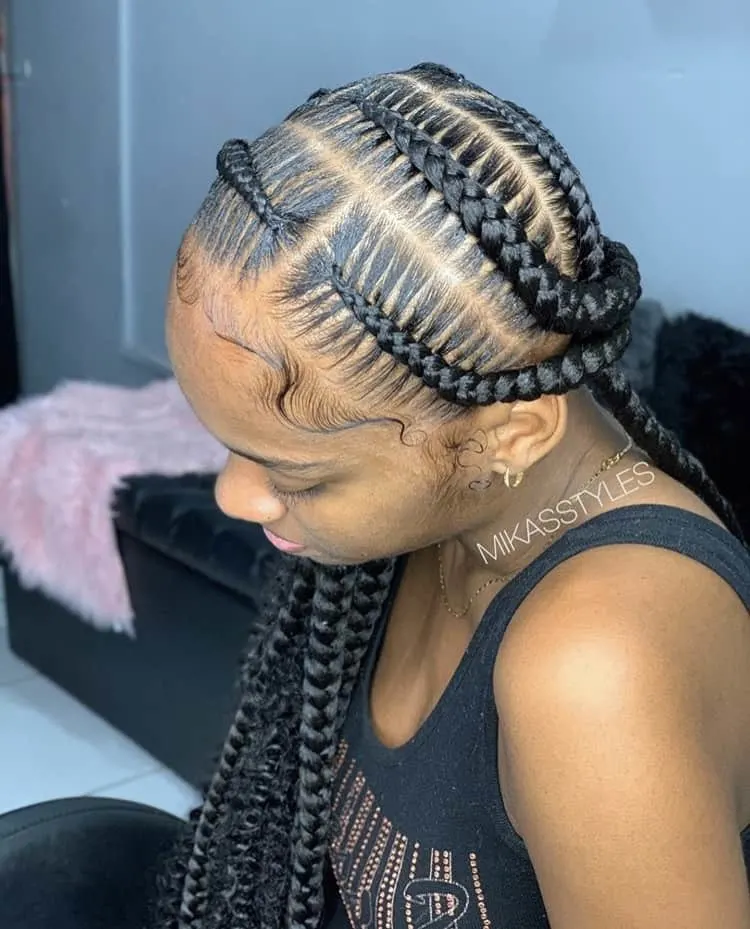 Pop smoke braids with curly ends 