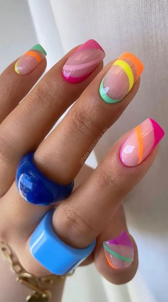 The best bright nails, bright nail ideas, bright nail colors, and bright nail designs for neon nails