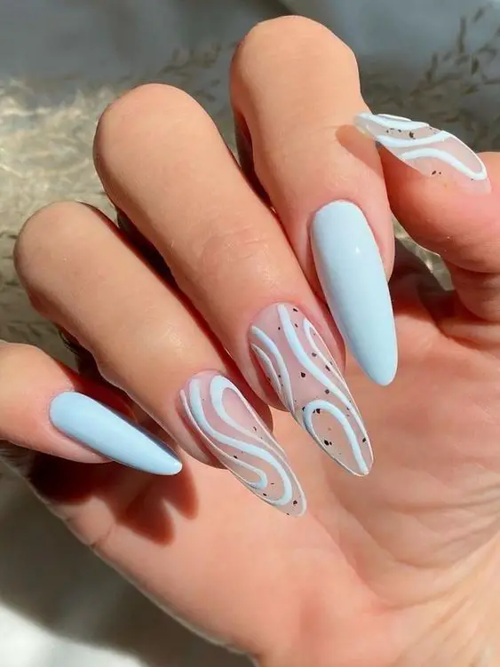 Baby blue nails and baby blue nail designs