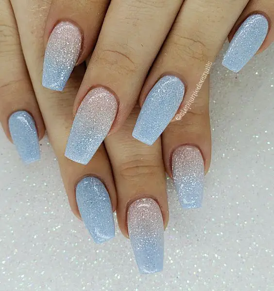 Baby blue nails and baby blue nail designs