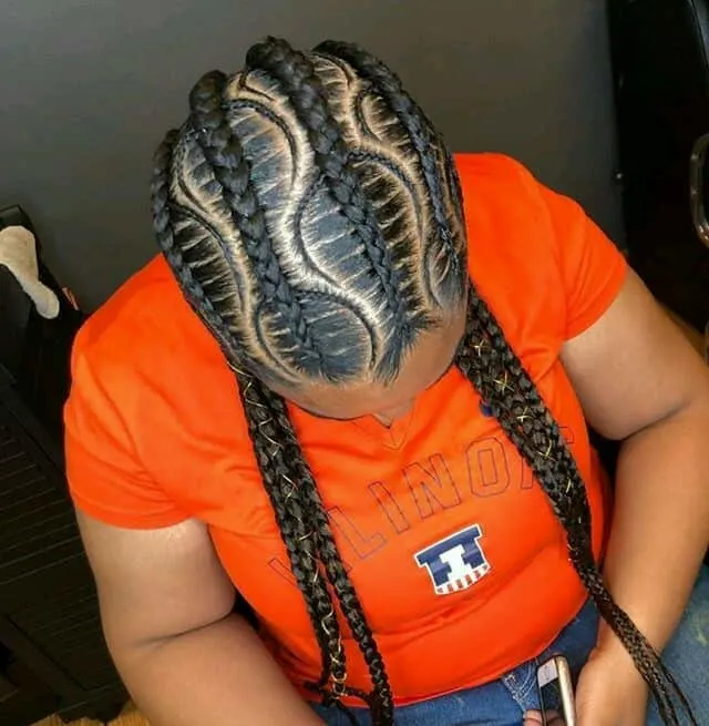 Feed in braids cornrows