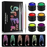 Luminous Spider Nail Gel Set，EBANKU 6PCS Spider Gel with Nail Pen | Glow In The Dark Gel Polish...