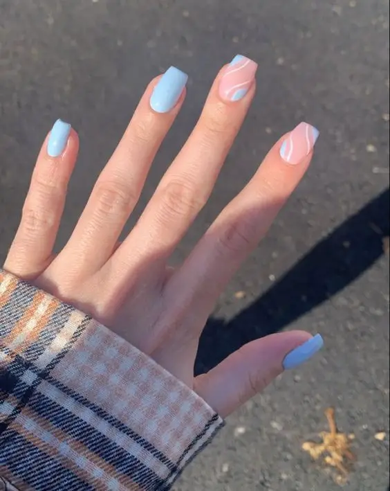 Baby blue nails and baby blue nail designs