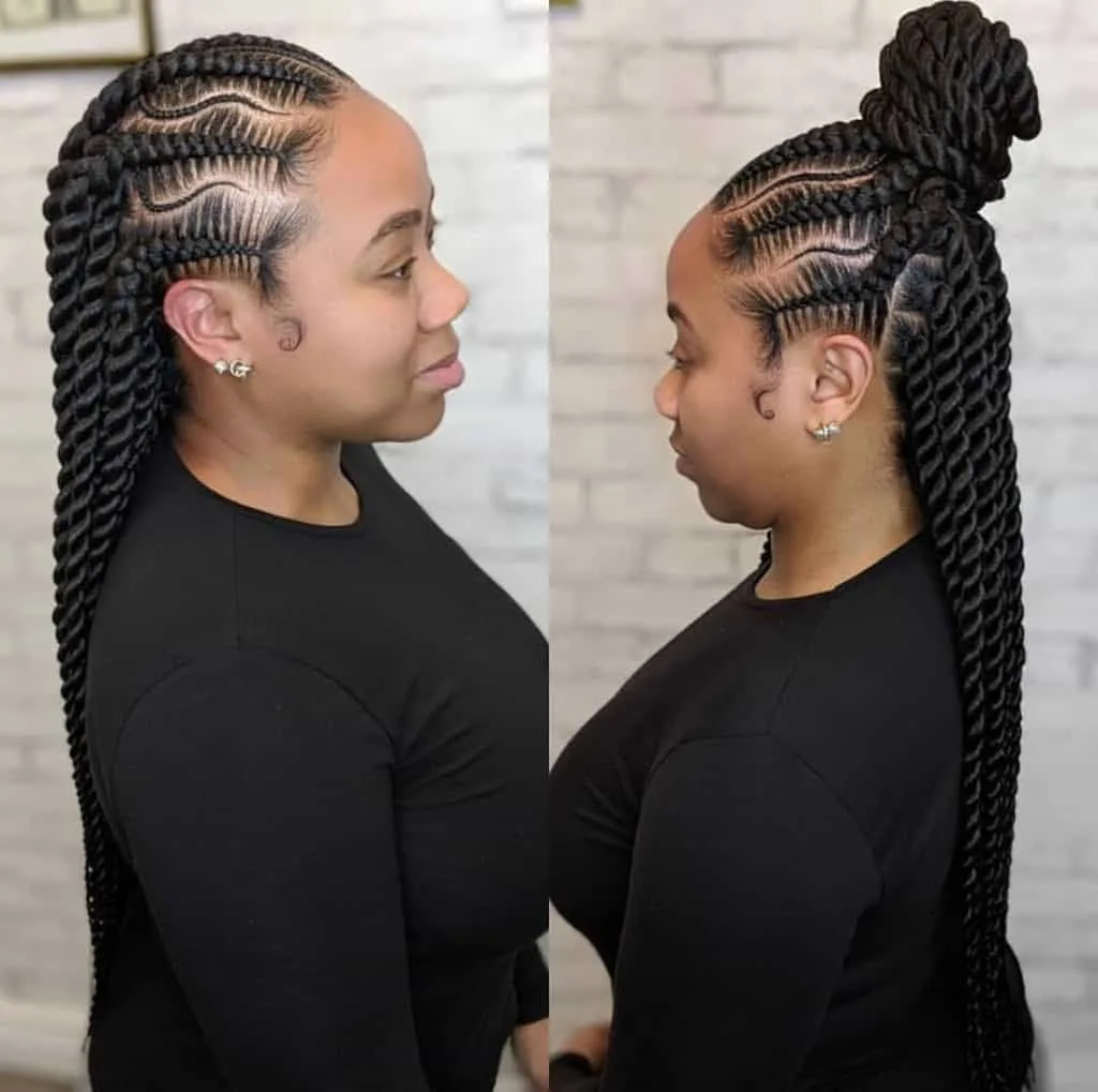 cornrows into senegalese twists