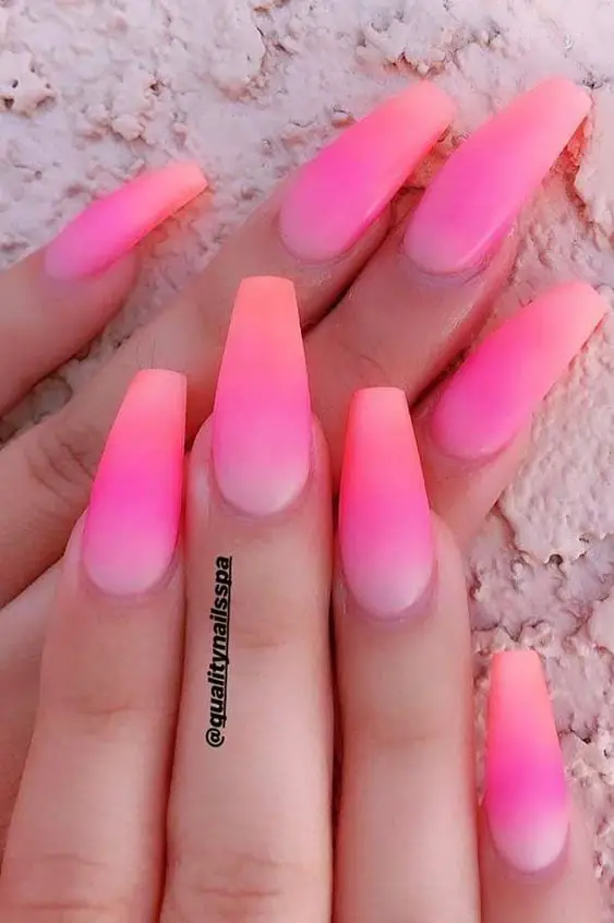 The top hot pink nails, neon pink nails, hot pink nail designs, and neon pink nail designs