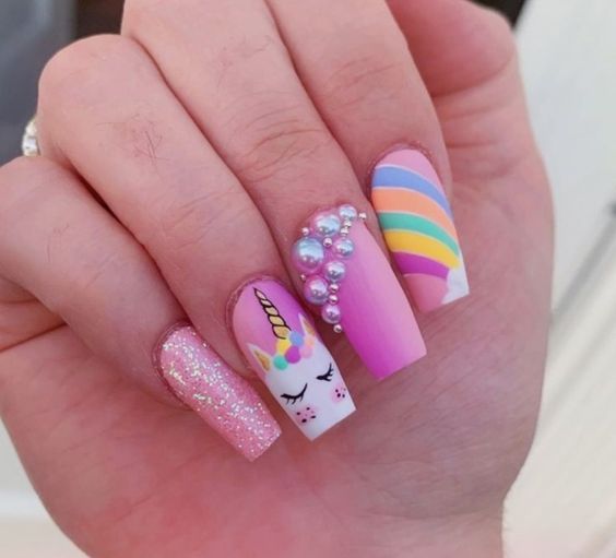 Unicorn nails and unicorn nail designs to try