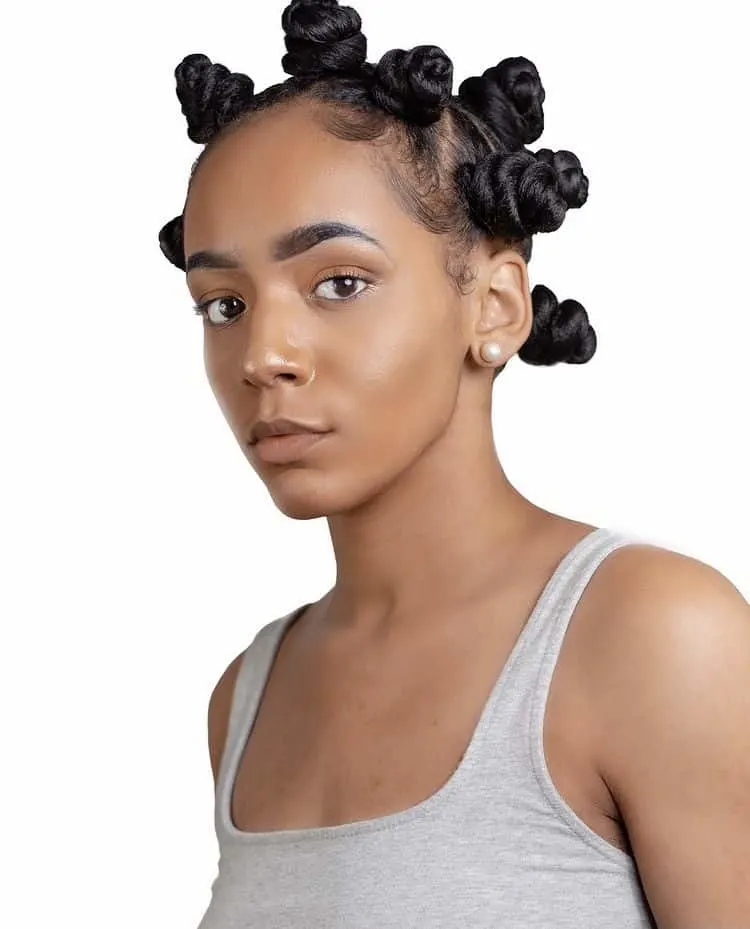 Bantu knots on natural hair