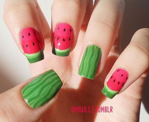 See these watermelon nails, watermelon nail art, and fruit nails 