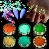 Kalolary 6P Luminous Butterfly Nail Sequins,3D Holographic Butterfly Sequins Color Halloween...