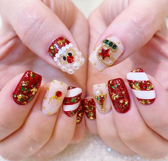 christmas acrylic nails