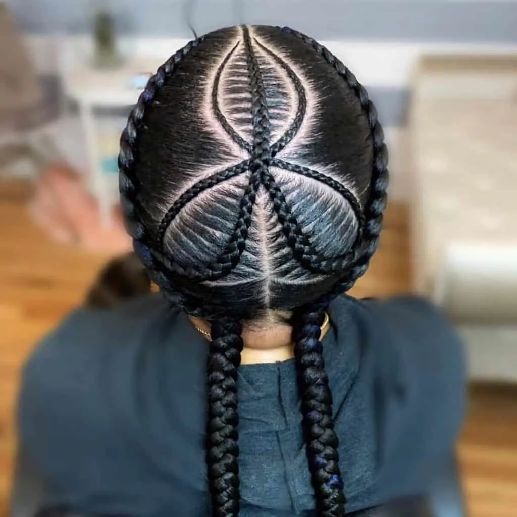 patterned cornrow braids