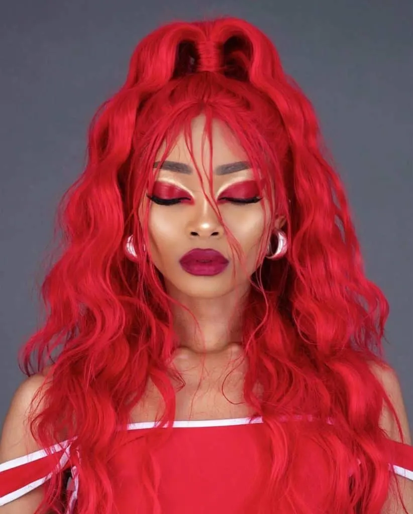 nyane lebajoa red hair and makeup