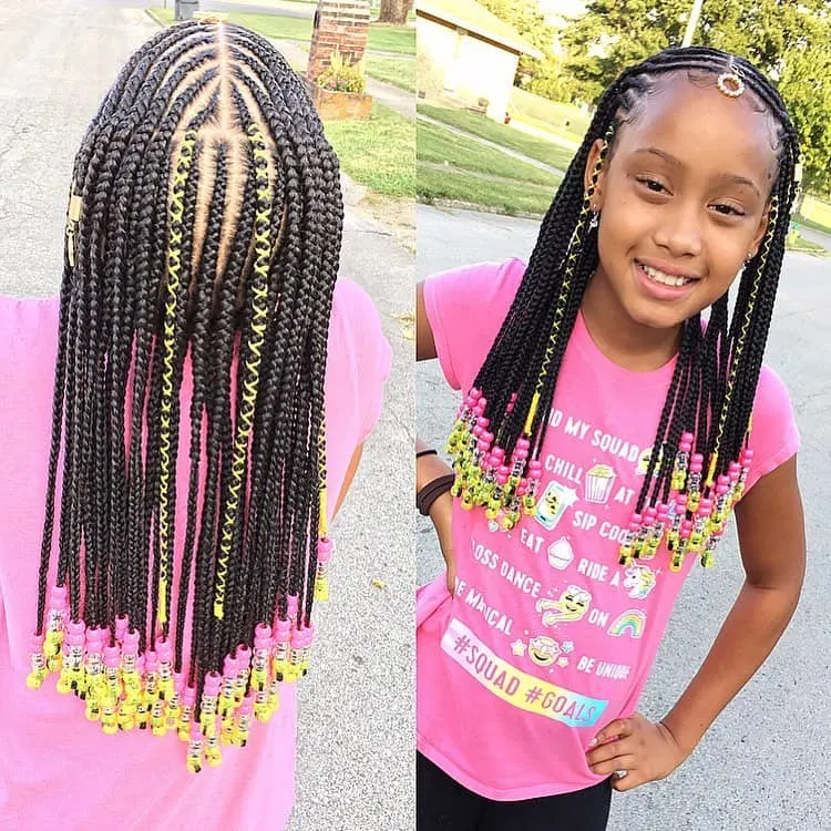 kids fulani braids into box braids