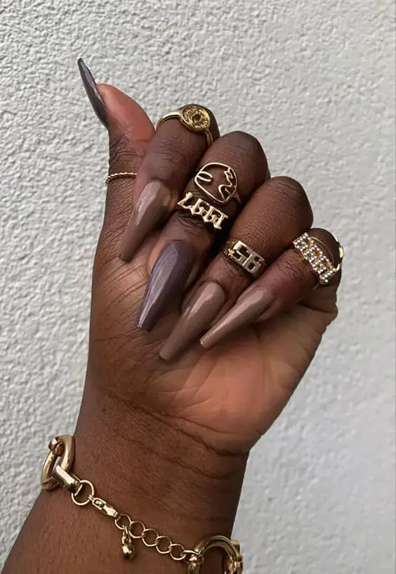 brown nails