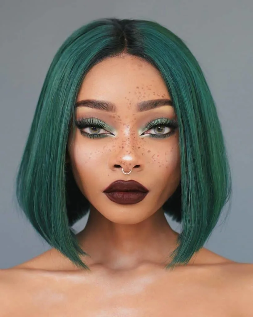 nyane lebajoa dark green hair 