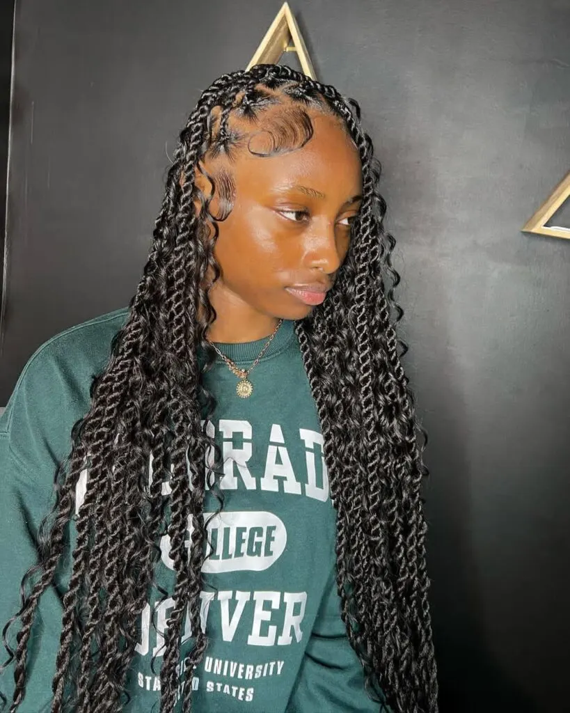 side part boho island twists 