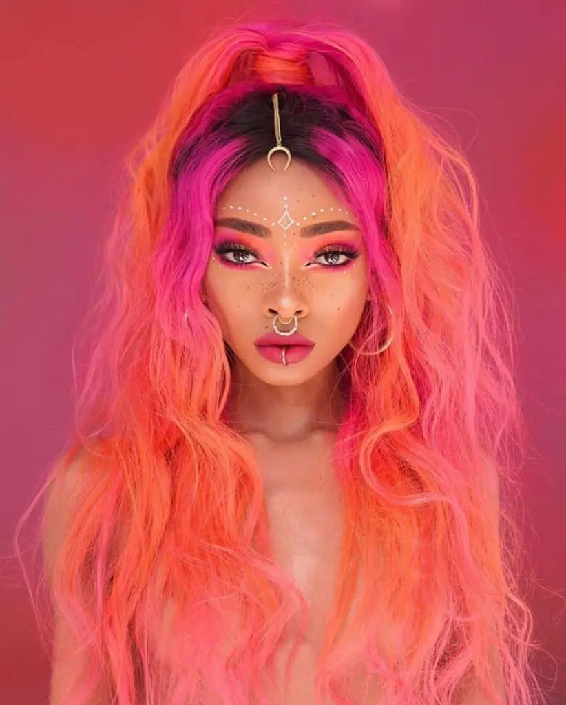 nyane lebajoa rainbow hair