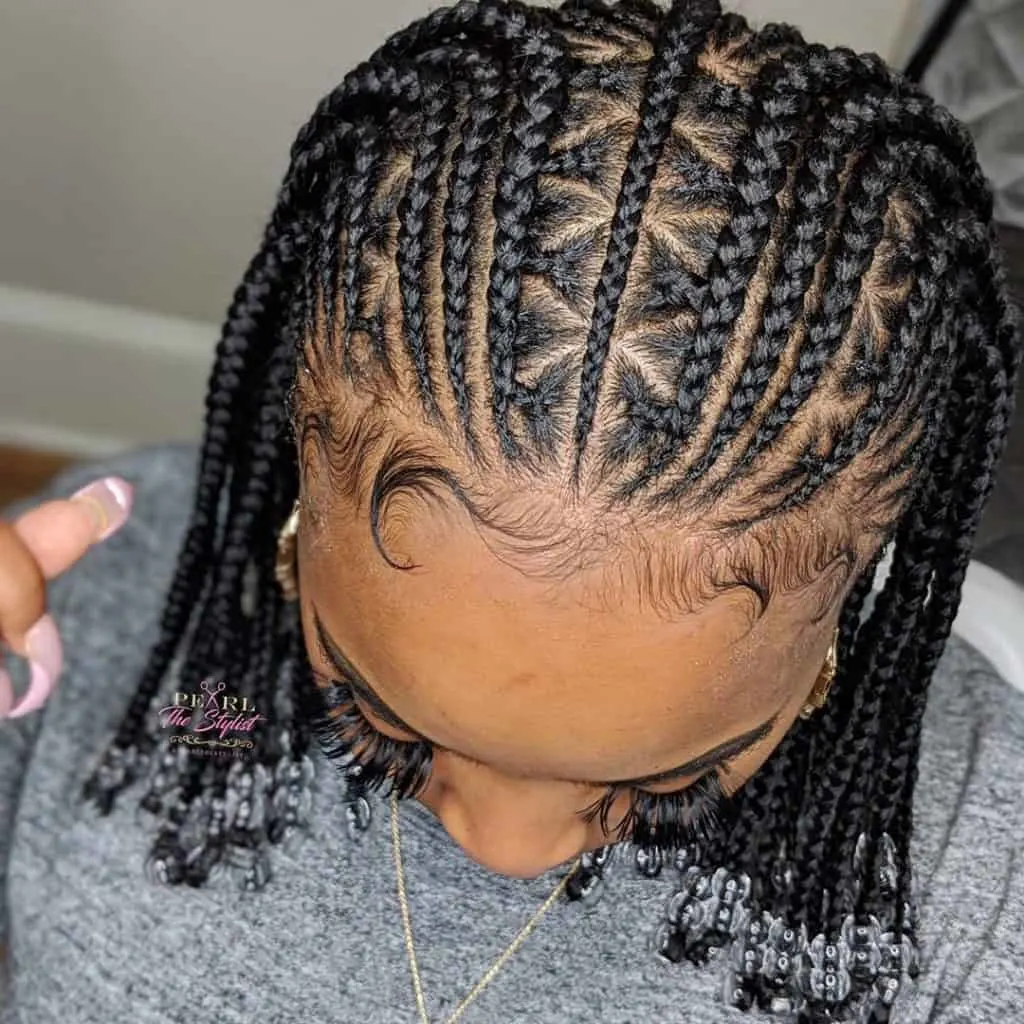 short cornrow fulani braids