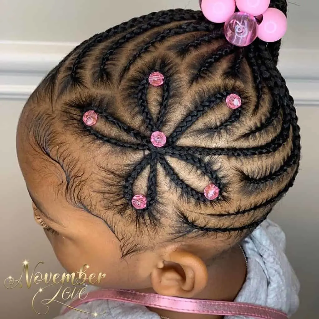 star shape kids braids with beads