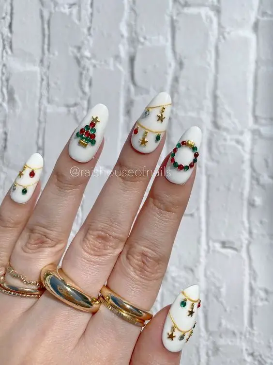 christmas acrylic nails