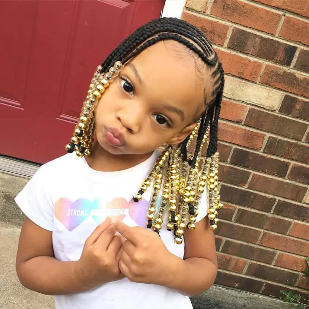 kids braids with beads