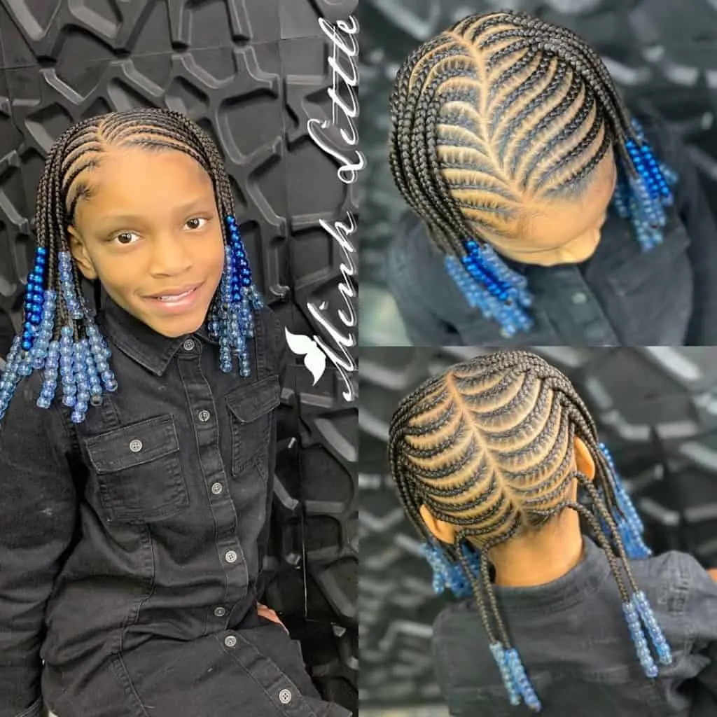 kids braids with beads