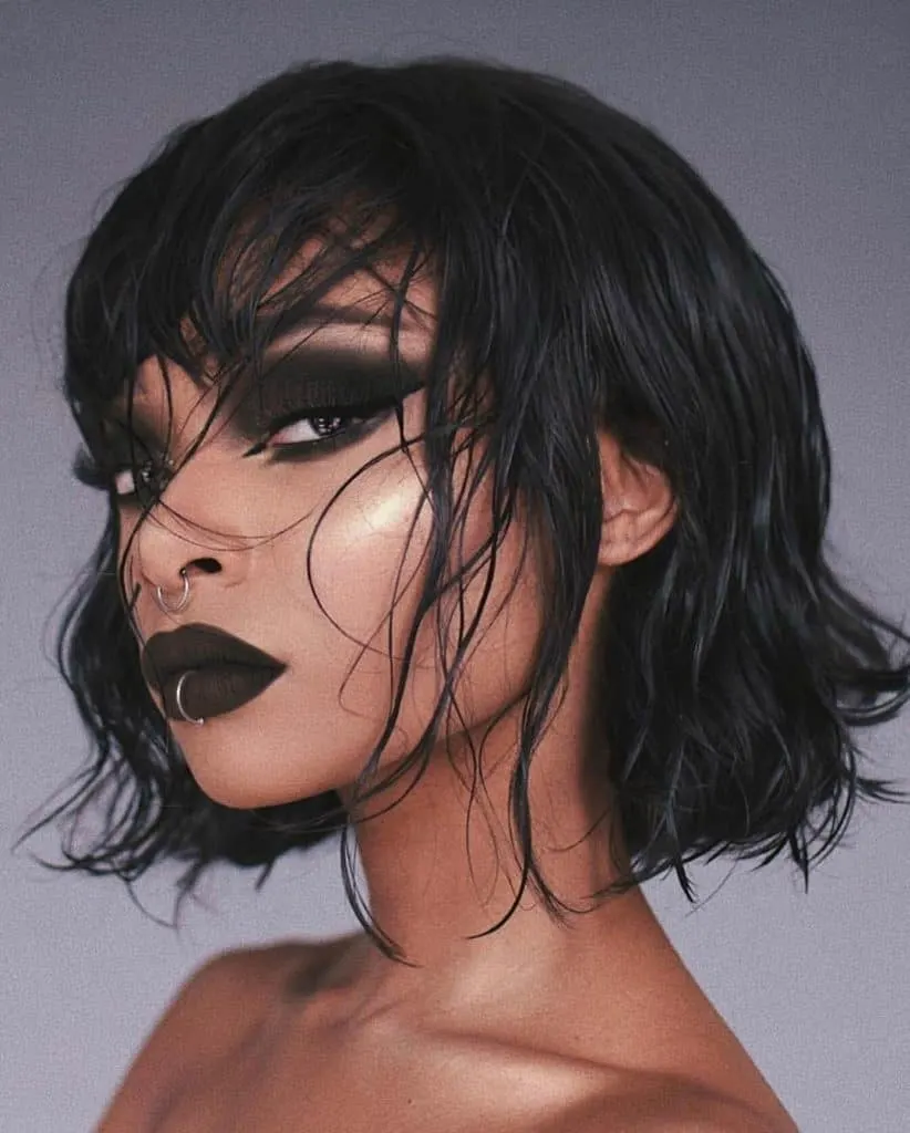 nyane lebajoa goth makeup and black hair