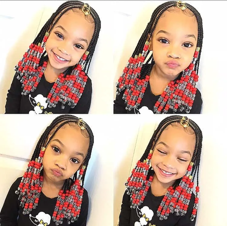 kids braids with beads hairstyle